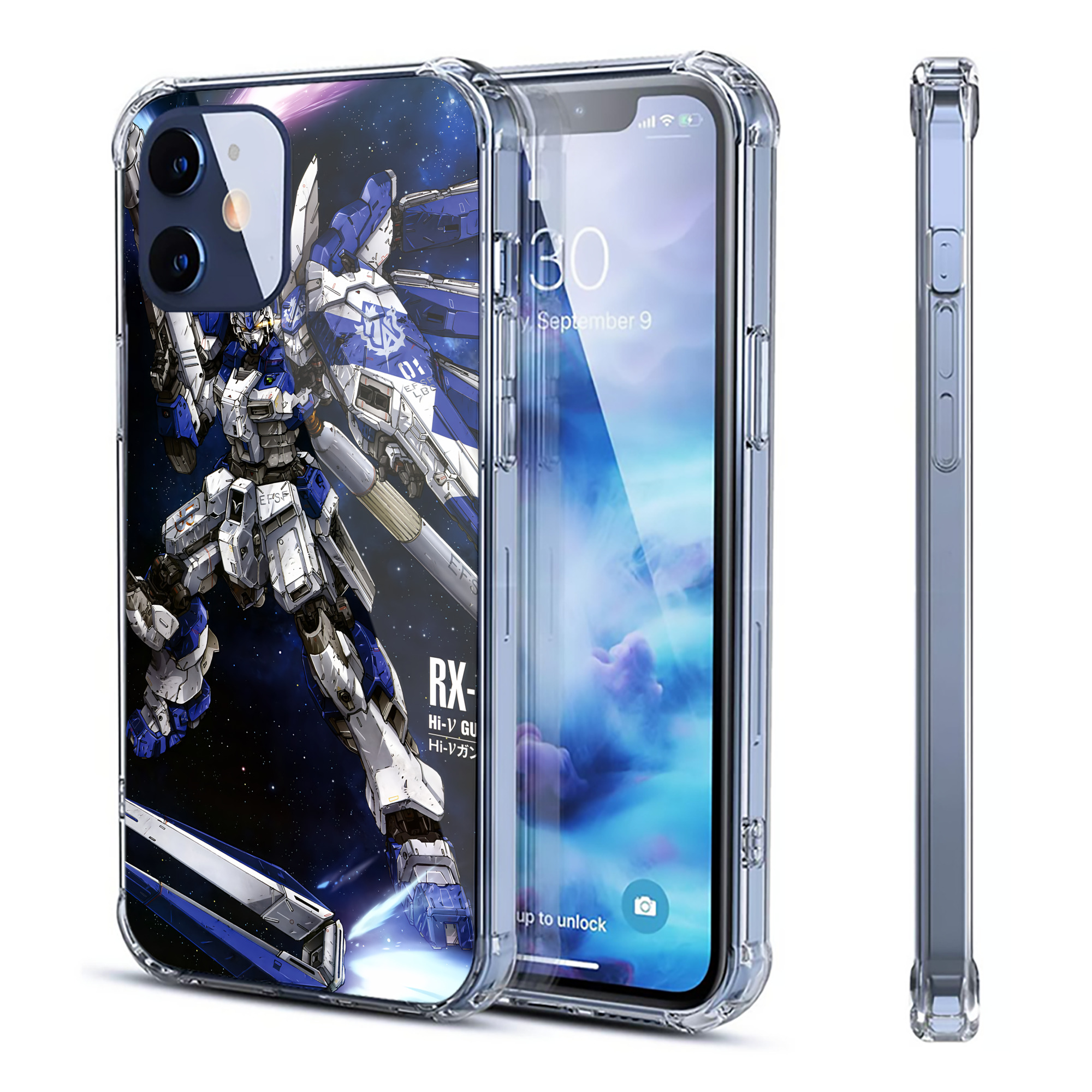（画像用） 機動戦士ガンダム Mobile Suit Gundam 【iPhone 12シリーズ対応】透明スマホケース（クリアソフトケース）
